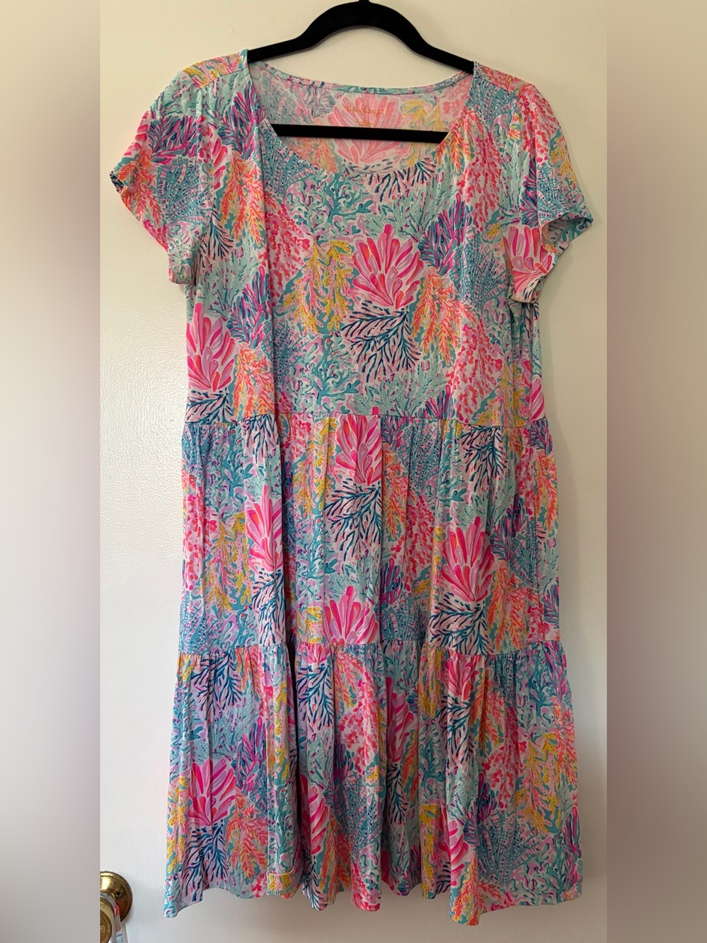 EUC Lilly Pulitzer Short Sleeve Geanna Swing Dress - Large